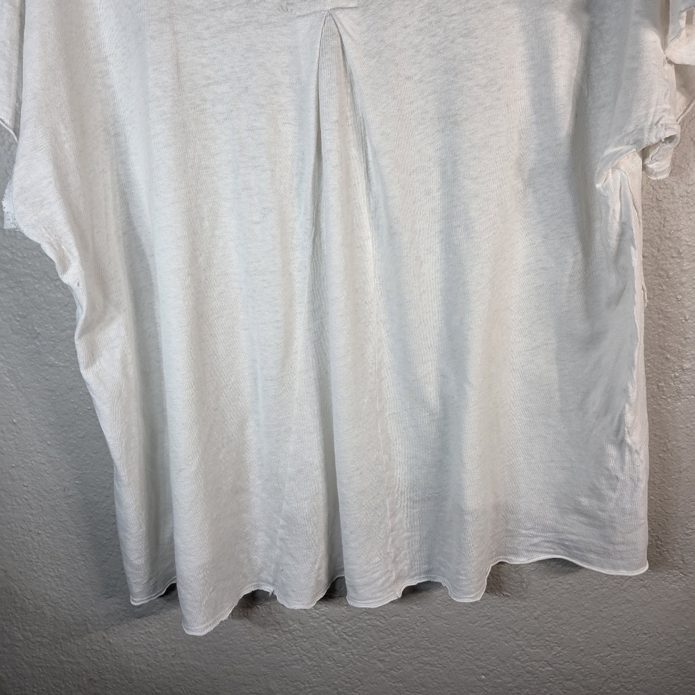Pilcro Oversized Linen Lightweight Cap Muscle Tee Causal Sz L White Assimetrical - Picture 12 of 15